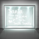 Personalised Family Name Santa Stop Here Christmas Frosted Window Sticker