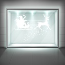 Santa, Reindeer & Stars Christmas Frosted Window Sticker