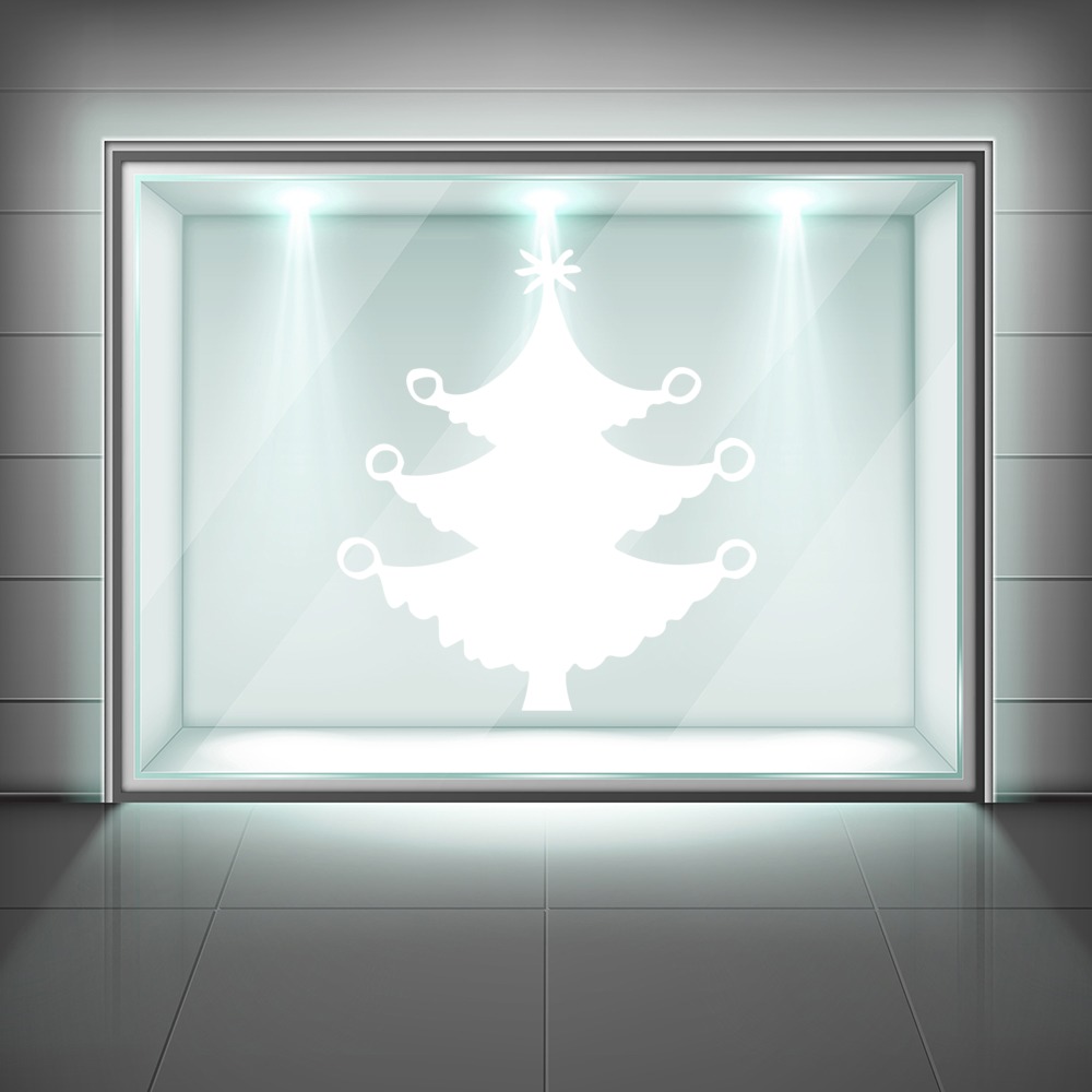 Simple Christmas Tree Frosted Window Sticker