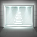 Swirl Christmas Tree Frosted Window Sticker - Mod3