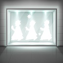 Three Kings Nativity Christmas Frosted Window Sticker