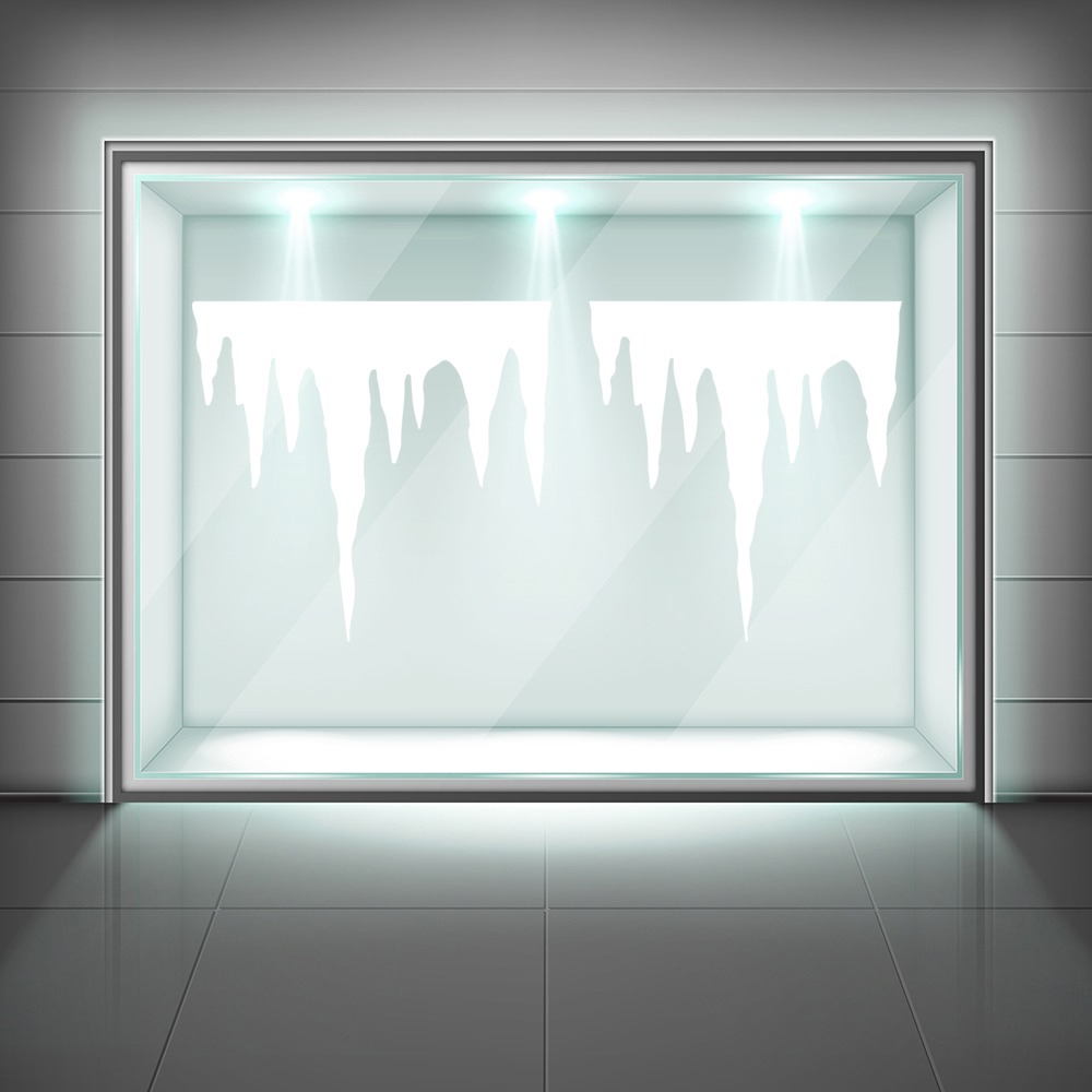 Winter Icicles Christmas Frosted Window Sticker