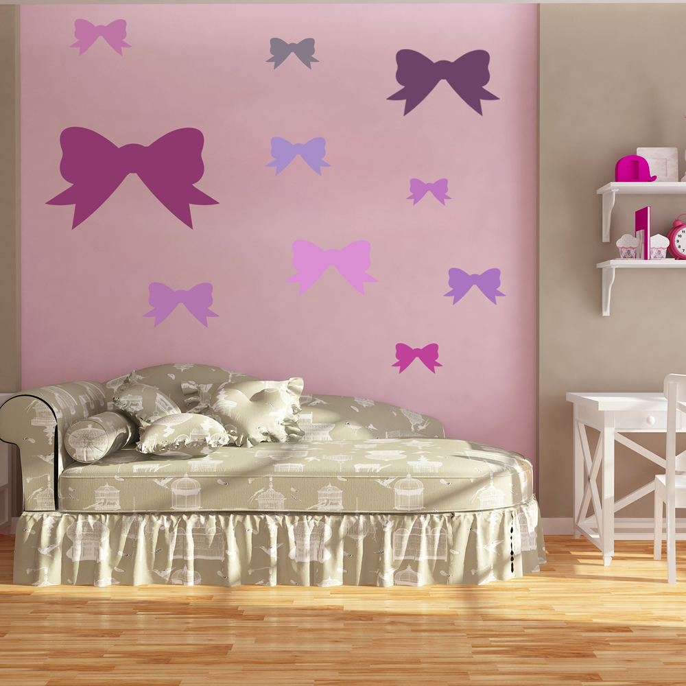 Princess Bow Ribbon Wall Sticker Pack