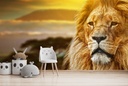 African Savannah Lion Wall Mural Wallpaper