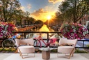 Canal Bicycle Amsterdam Wall Mural Wallpaper