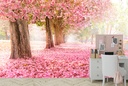 Cherry Blossom Tree Path Wall Mural Wallpaper