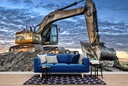 Construction Excavator Digger Wall Mural Wallpaper