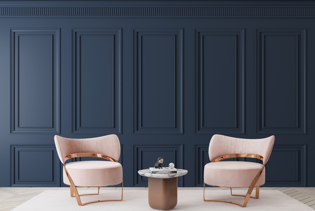 Dark Blue Panel Wall Mural
