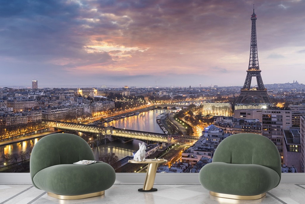 Eiffel Tower At Sunset Paris Wall Mural Wallpaper