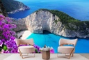 Greek Island Blue Ocean Wall Mural Wallpaper