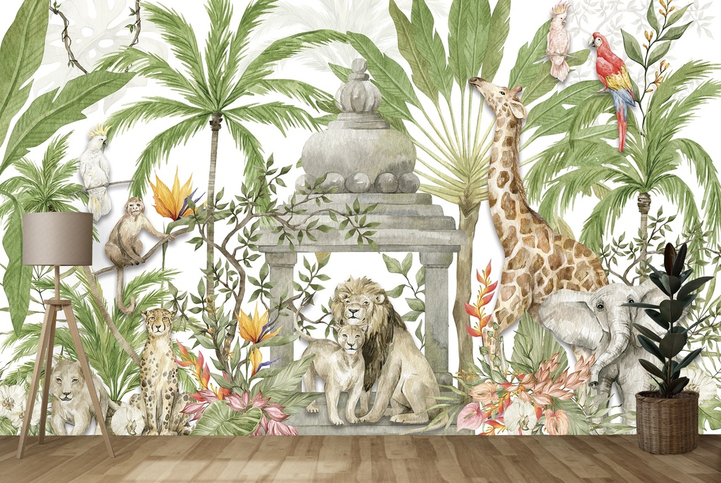 Into The Jungle Tropical Safari Wall Mural