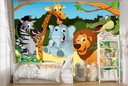 Jungle Group Animal Friends Wall Mural Wallpaper