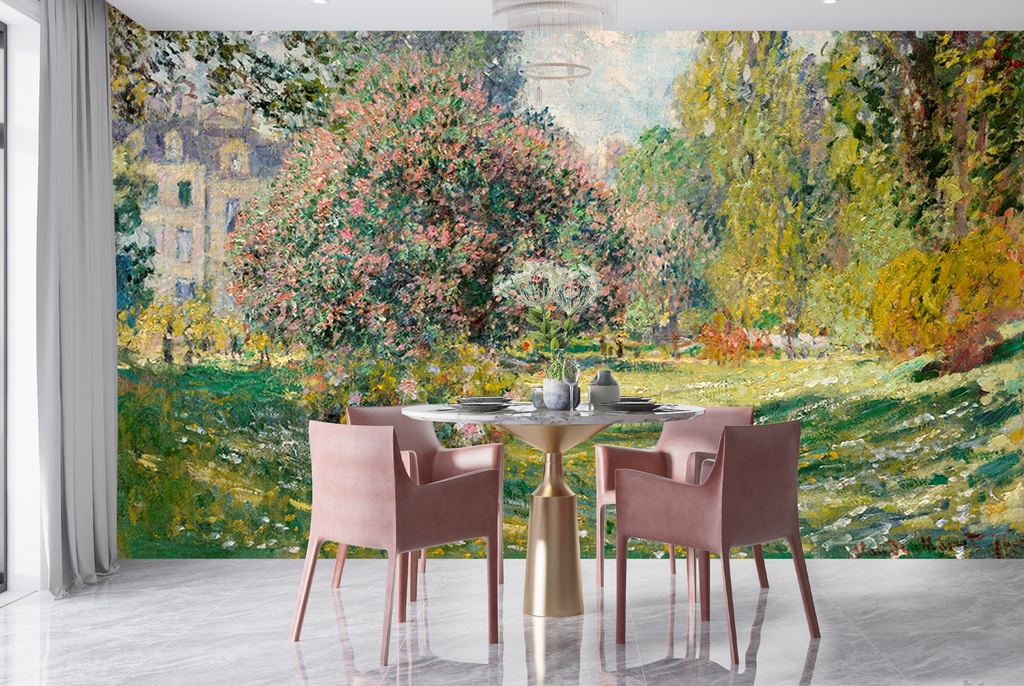 Landscape The Parc Monceau (1876) Wall Mural Artist Claude Monet