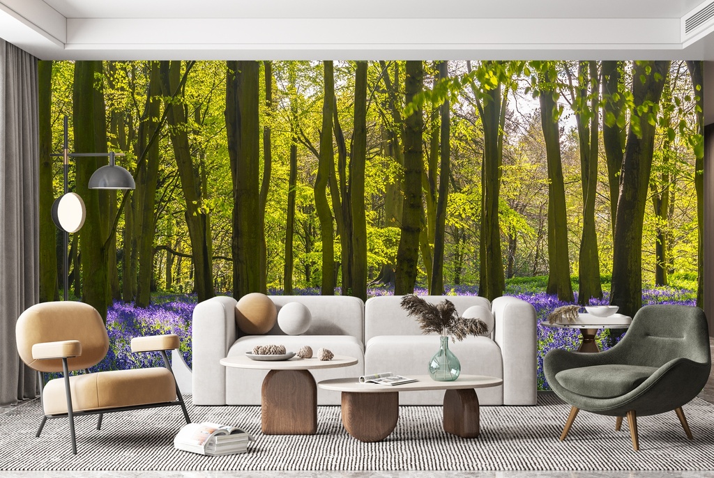 Lavender Forest & Trees Wall Mural Wallpaper