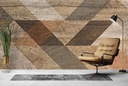 Mosaic Tile Wooden Texture Wall Mural Wallpaper