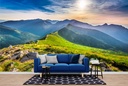 Mountain Sunset Landscape Wall Mural Wallpaper