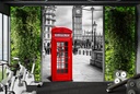 Red London Phone Box Wall Mural Wallpaper