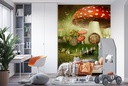 Red Toadstool House Fairytale Wall Mural Wallpaper