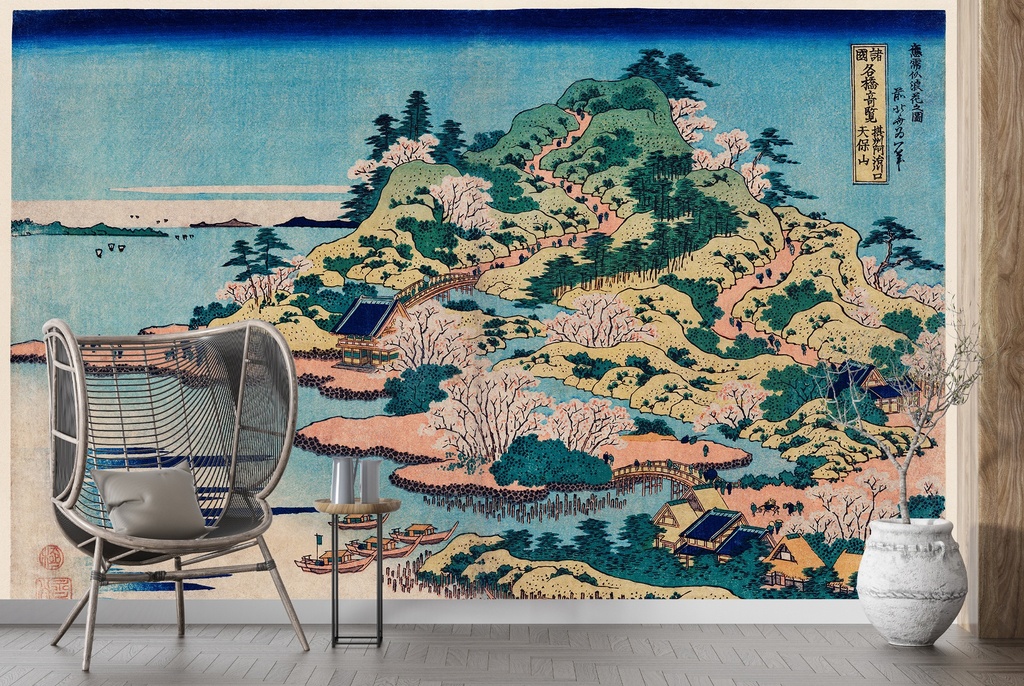 Sesshu Ajigawaguchi Tenposan Wall Mural Artist Katsushika Hokusai