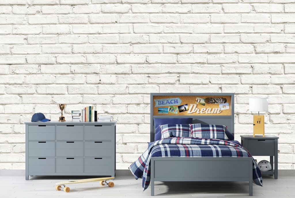 Vintage White Brick Wall Mural Wallpaper