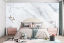White Marble Effect Texture Wall Mural Wallpaper