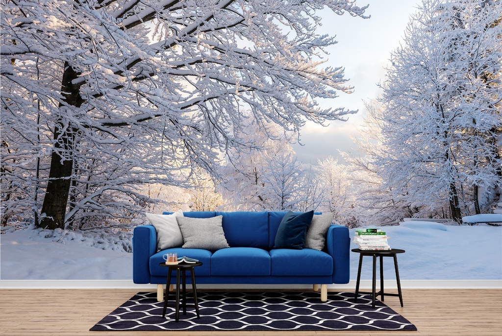 White Winter Woods Wall Mural Wallpaper