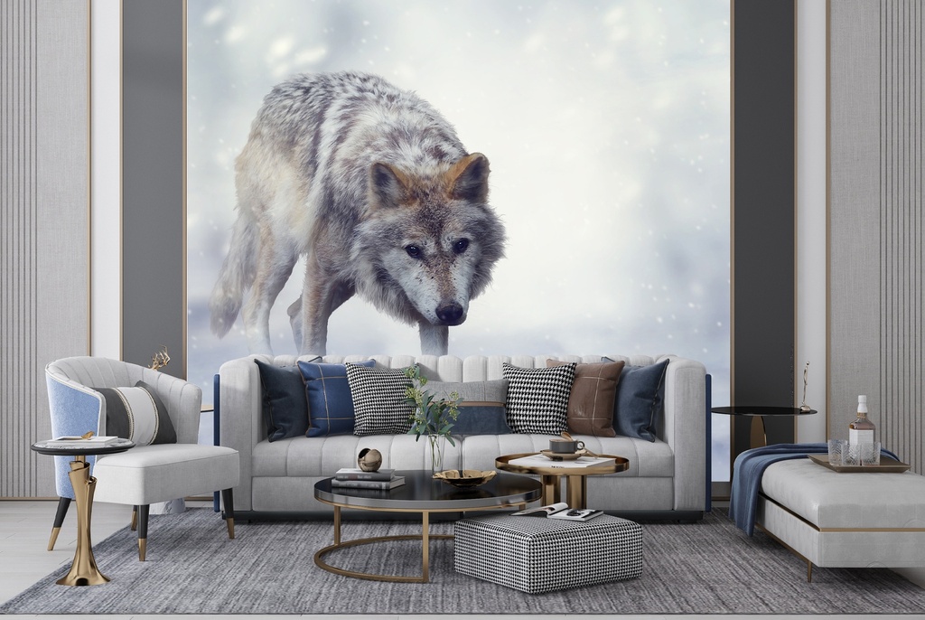 Winter Wolf Wall Mural Wallpaper