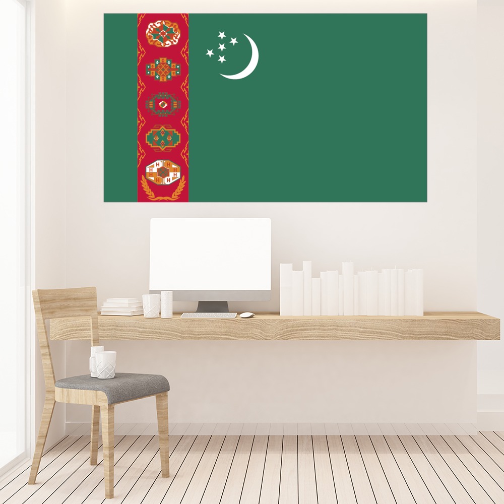 Turkmenistan Flag Wall Sticker