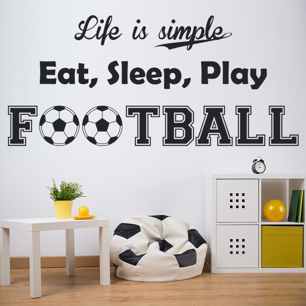 Eat Sleep Play Football Quote Wall Sticker