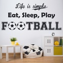 Eat Sleep Play Football Quote Wall Sticker