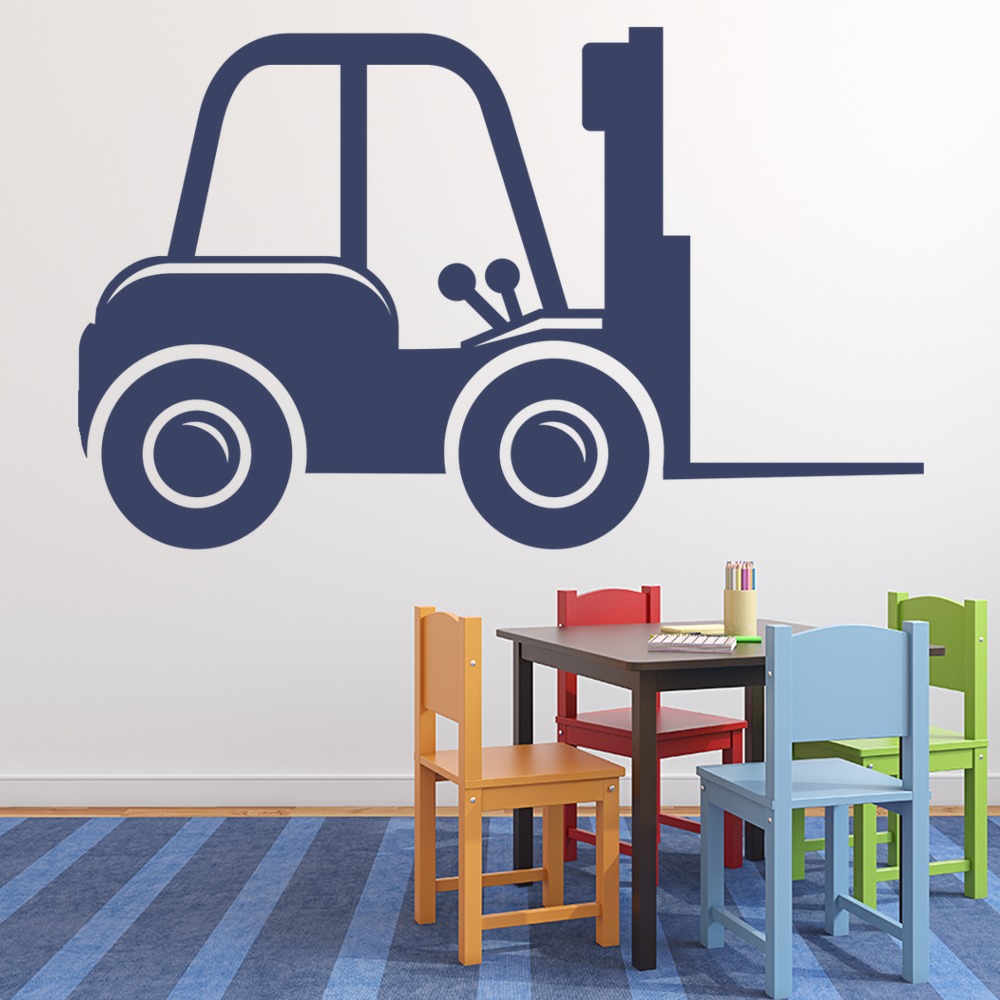 Fork Lift Childrens Construction Wall Sticker