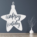 Happy Holiday Christmas Star Wall Sticker