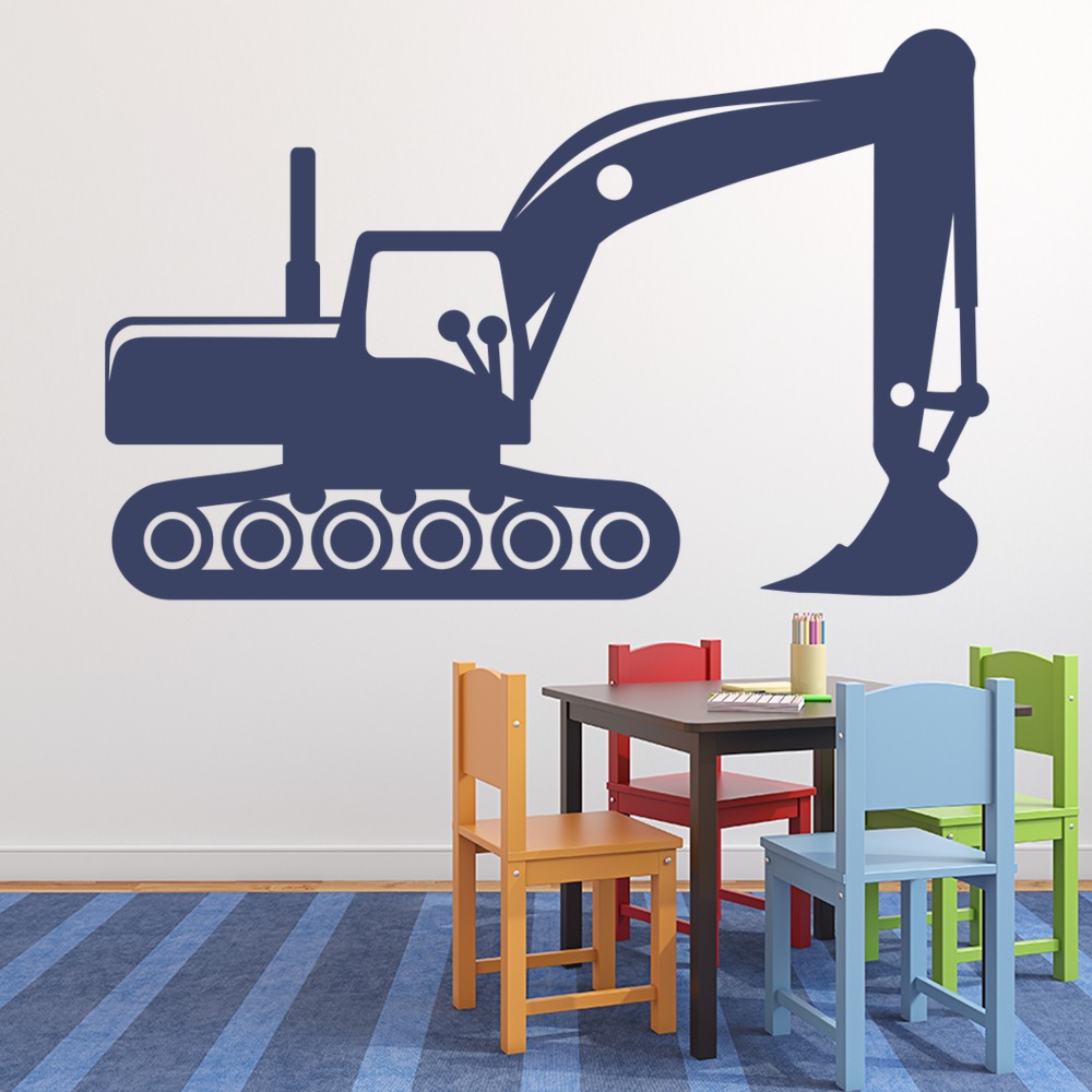 JCB Digger Construction Wall Sticker - Mod2