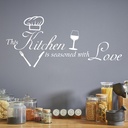 Seasoned With Love Kitchen Quote Wall Sticker - Mod7