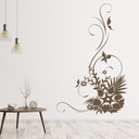 Butterflies And Flowers Swirl Corner Wall Sticker