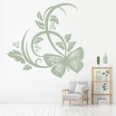 Butterfly Flower Floral Swirl Wall Sticker