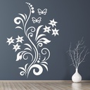 Butterfly Flower Vine Wall Sticker