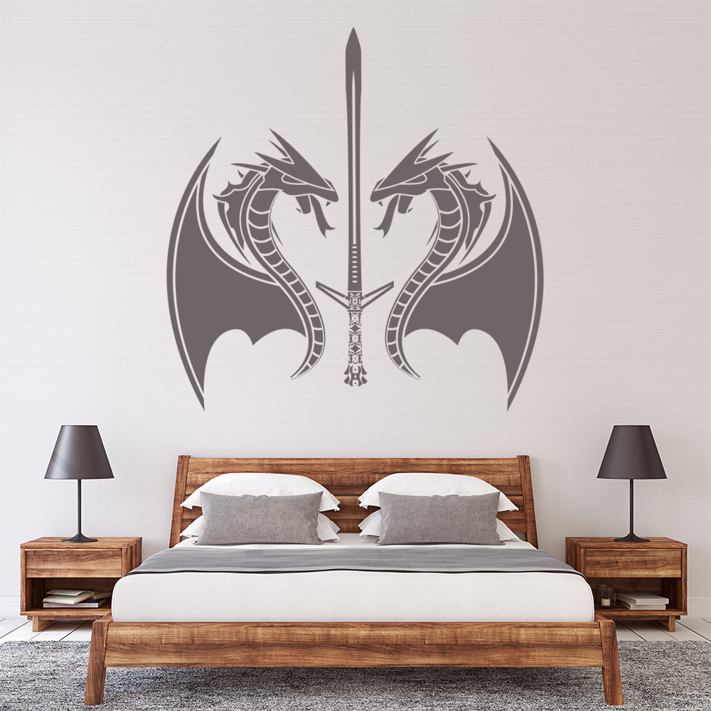 Dragon Sword Fantasy Monster Wall Sticker