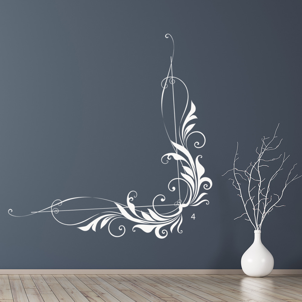 Curved Vine Leaf Corner Wall Sticker