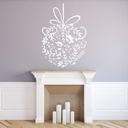 Festive Floral Christmas Bauble Wall Sticker