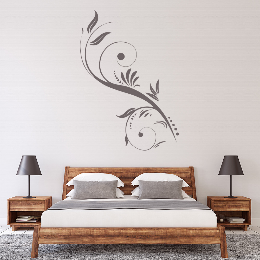 Delicate Swirl Floral Border Wall Sticker
