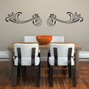 Floral Spirals Reflected Border Floral Design Wall Sticker Home Decor Art Decals