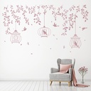 Floral Birdcage Flower Decor Wall Sticker