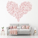 Floral Leaf Love Heart Wall Sticker