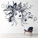 Floral Hair Beauty Princess Wall Sticker