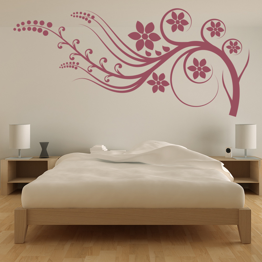 Flower Branch Border Headboard Wall Sticker