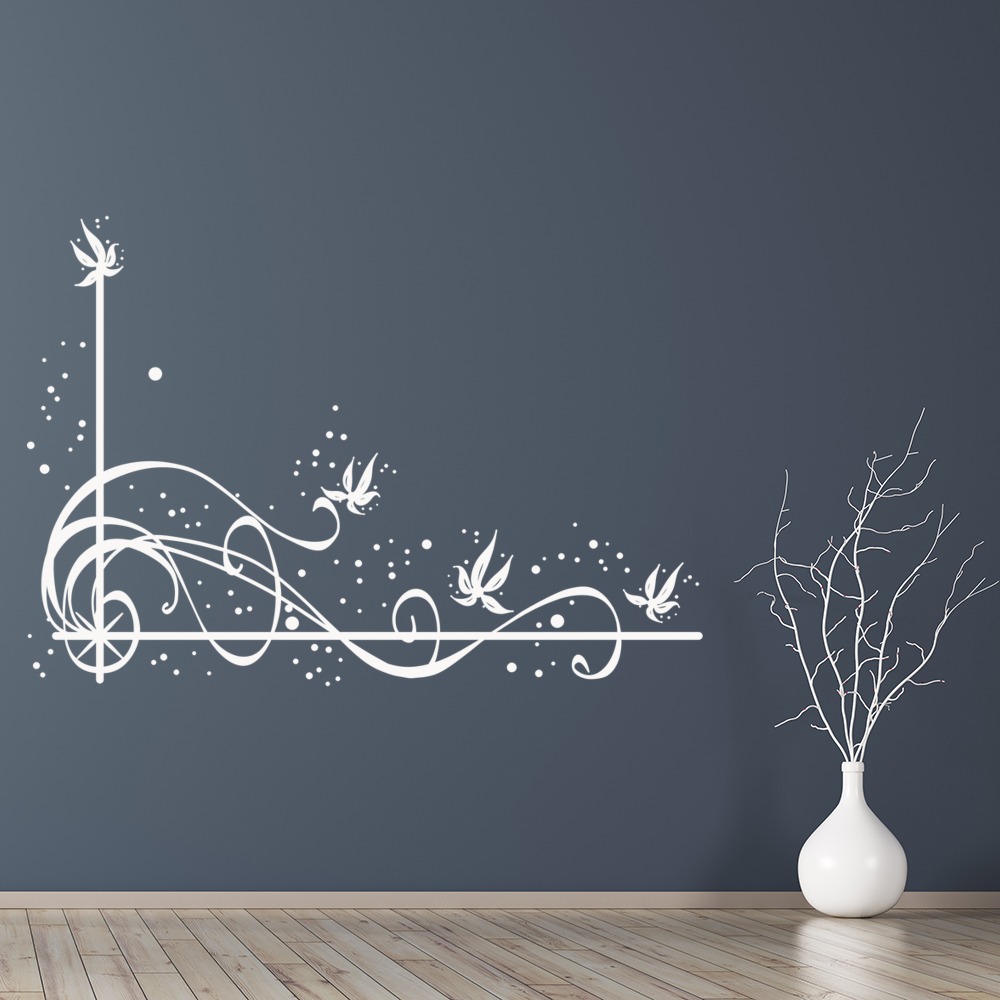 Flower Spirals Floral Corner Wall Sticker
