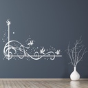 Flower Spirals Floral Corner Wall Sticker