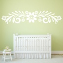 Flower Design Floral Headboard Wall Sticker