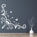 Flowers Butterfly Corner Wall Sticker